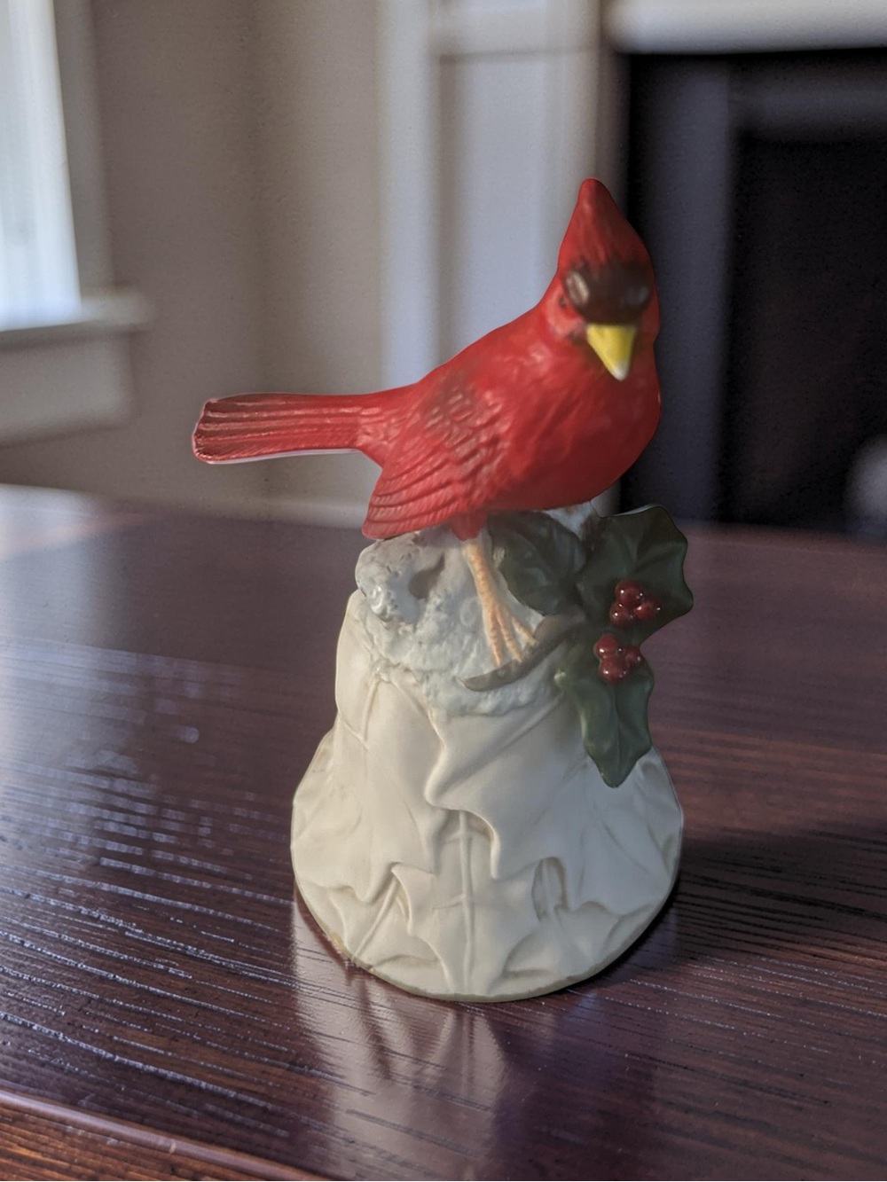Vintage 2000 Avon Collectible Christmas Cardinals with bells, holly leaves